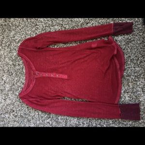 red button long sleeve tee